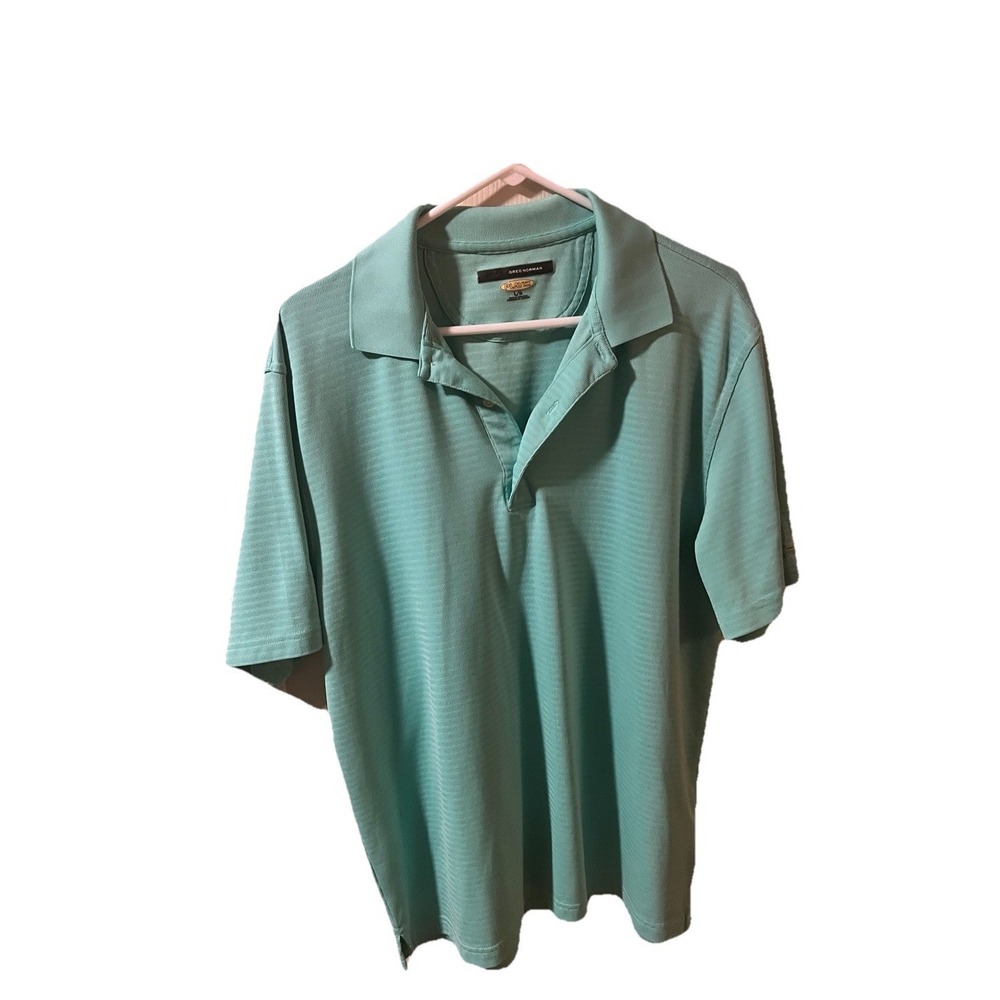 Greg Norman Polo Teal ML75 Play Dy UPF 50+ Golf Men's Shirt Sz Lg